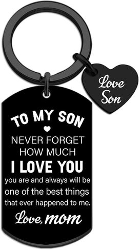 Fathers Day Gift for Son from Mom Son Gifts from Mom To My Son from mom Son Gifts Keychains Inspirational Gifts for Him Unique Sons Gift from Mom Birthday Valentine's Day Graduation Adult Sons Keyring in Kuwait