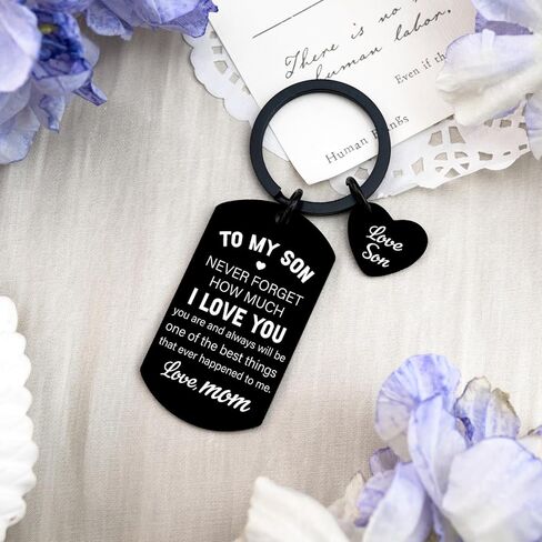 Fathers Day Gift for Son from Mom Son Gifts from Mom To My Son from mom Son Gifts Keychains Inspirational Gifts for Him Unique Sons Gift from Mom Birthday Valentine's Day Graduation Adult Sons Keyring in Kuwait