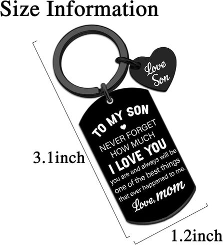 Fathers Day Gift for Son from Mom Son Gifts from Mom To My Son from mom Son Gifts Keychains Inspirational Gifts for Him Unique Sons Gift from Mom Birthday Valentine's Day Graduation Adult Sons Keyring in Kuwait