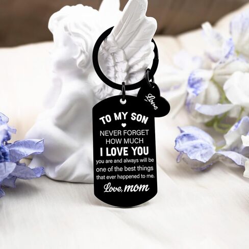 Fathers Day Gift for Son from Mom Son Gifts from Mom To My Son from mom Son Gifts Keychains Inspirational Gifts for Him Unique Sons Gift from Mom Birthday Valentine's Day Graduation Adult Sons Keyring in Kuwait