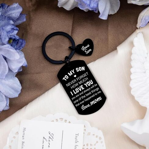 Fathers Day Gift for Son from Mom Son Gifts from Mom To My Son from mom Son Gifts Keychains Inspirational Gifts for Him Unique Sons Gift from Mom Birthday Valentine's Day Graduation Adult Sons Keyring in Kuwait