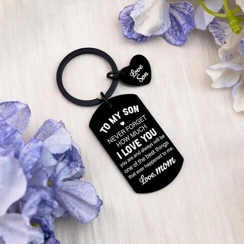 Fathers Day Gift for Son from Mom Son Gifts from Mom To My Son from mom Son Gifts Keychains Inspirational Gifts for Him Unique Sons Gift from Mom Birthday Valentine's Day Graduation Adult Sons Keyring in Kuwait