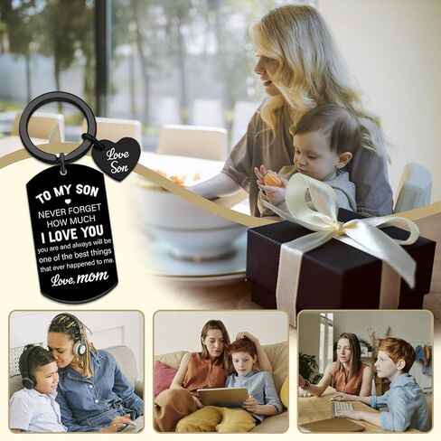 Fathers Day Gift for Son from Mom Son Gifts from Mom To My Son from mom Son Gifts Keychains Inspirational Gifts for Him Unique Sons Gift from Mom Birthday Valentine's Day Graduation Adult Sons Keyring in Kuwait