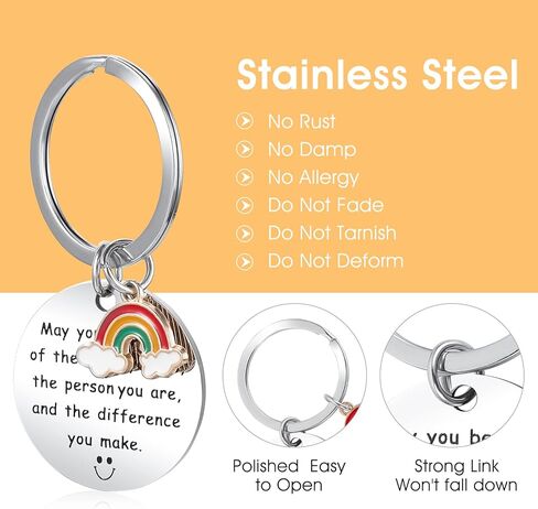 Ouligay قطعتان من هدايا سلسلة المفاتيح شكرًا لك للنساء، هدية تقدير الموظف لزملاء العمل الذين يغادرون وداعًا وداعًا، شكرًا لك هدية للمعلمين والعاملين الاجتماعيين وفريق الزملاء والممرضات والأمهات in Kuwait