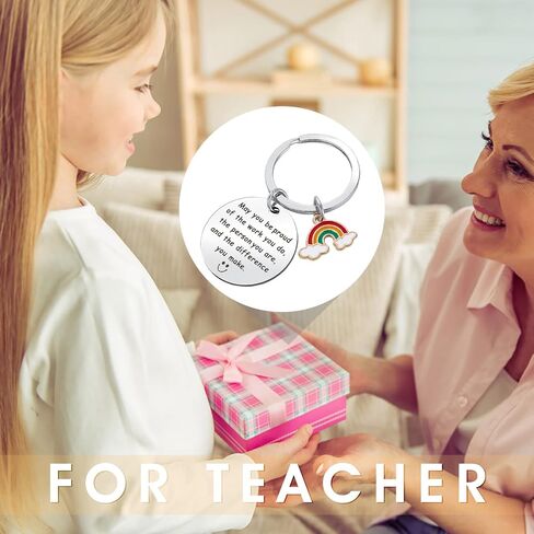 Ouligay قطعتان من هدايا سلسلة المفاتيح شكرًا لك للنساء، هدية تقدير الموظف لزملاء العمل الذين يغادرون وداعًا وداعًا، شكرًا لك هدية للمعلمين والعاملين الاجتماعيين وفريق الزملاء والممرضات والأمهات in Kuwait