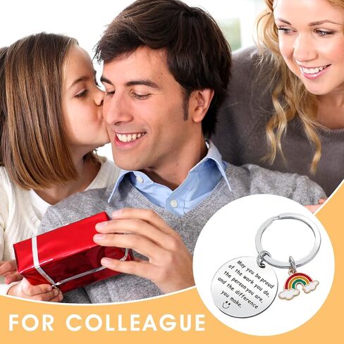 Ouligay قطعتان من هدايا سلسلة المفاتيح شكرًا لك للنساء، هدية تقدير الموظف لزملاء العمل الذين يغادرون وداعًا وداعًا، شكرًا لك هدية للمعلمين والعاملين الاجتماعيين وفريق الزملاء والممرضات والأمهات in Kuwait
