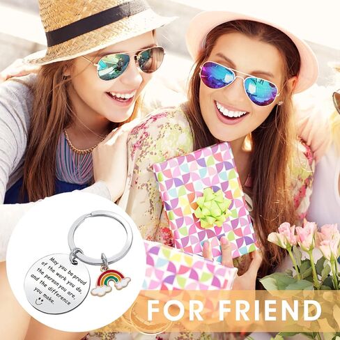 Ouligay قطعتان من هدايا سلسلة المفاتيح شكرًا لك للنساء، هدية تقدير الموظف لزملاء العمل الذين يغادرون وداعًا وداعًا، شكرًا لك هدية للمعلمين والعاملين الاجتماعيين وفريق الزملاء والممرضات والأمهات in Kuwait