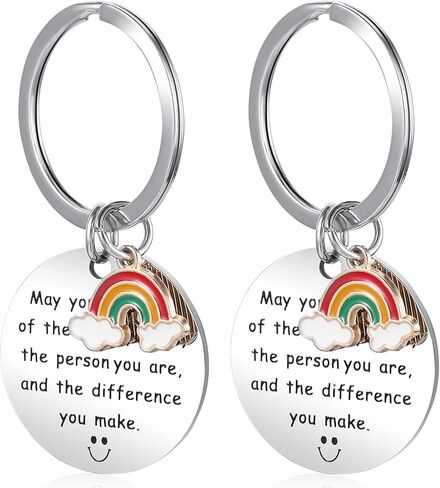 Ouligay قطعتان من هدايا سلسلة المفاتيح شكرًا لك للنساء، هدية تقدير الموظف لزملاء العمل الذين يغادرون وداعًا وداعًا، شكرًا لك هدية للمعلمين والعاملين الاجتماعيين وفريق الزملاء والممرضات والأمهات in Kuwait