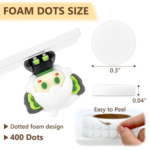 400 PCs 1mm Double Sided Foam Dots 0.3" Adhesive Foam Tape for Crafts Double Sided Foam Tape 3D Foam Pop Dots for Art Crafts DIY Handmade Scrapbook(White,0.3" Diameter,1 mm Thick) in Kuwait
