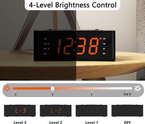 ساعة منبه iTOMA لغرفة النوم مع راديو FM، بلوتوث، شاشة LED خافتة، مؤقت للنوم، حجم قابل للتعديل، منبه مزدوج مع زر تشغيل/إيقاف، ساعة بجانب السرير للبالغين وكبار السن 515 in Kuwait