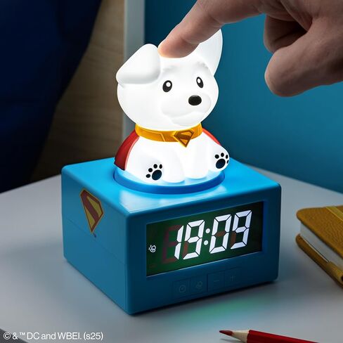 Superman Krypto The Superdog Digital Alarm Clock with Night Light & Music, Officially Licensed DC Comics Bedroom Décor for Kids, Adults, Boys, Men, Superhero Gift | Paladone in Saudi Arabia