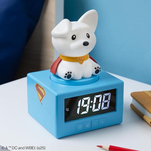 Superman Krypto The Superdog Digital Alarm Clock with Night Light & Music, Officially Licensed DC Comics Bedroom Décor for Kids, Adults, Boys, Men, Superhero Gift | Paladone in Saudi Arabia