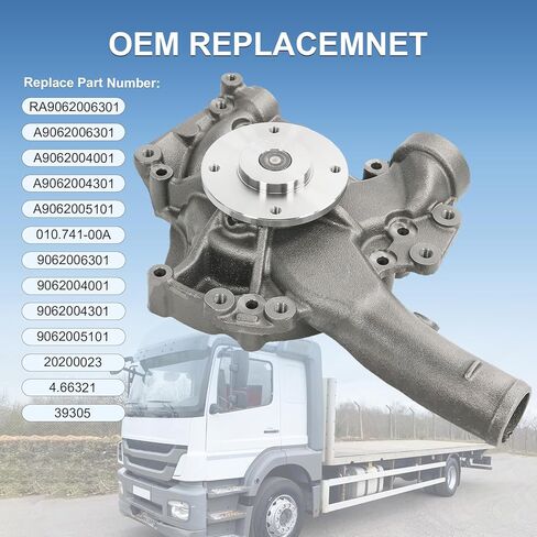 مضخة مياه 9062006301 متوافقة مع محرك ديترويت ديزل مرسيدس بنز عالي التحمل OM906LA OM924LA OM926LA استبدال # A9062006301 9062005101 A9062005101 in Kuwait