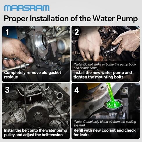 Marsram Engine Water Pump w/Thermostat Compatible with 99-06 Chevy Silverado Tahoe Suburban GMC Sierra Yukon 2003-2006 Cadillac Hummer Isuzu 2004-2005 Workhorse, 4.8 5.3 6.0L V8, OE AW5104 12703898 in Kuwait
