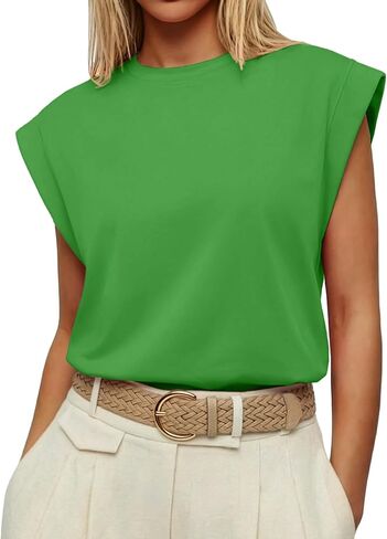 Lepunuo Women Spring Summer Cap Sleeve Tops Casual Basic Tee Shirts Muscle Loose Tank Tops 2026 Vacation Outfits in Kuwait