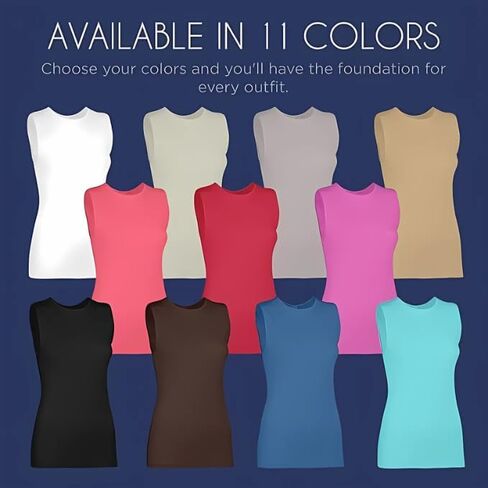 قميص داخلي نسائي بدون أكمام من القطن مريح من Valair - تي شيرت خفيف الوزن بدون أكمام يسمح بمرور الهواء للطبقات in Kuwait