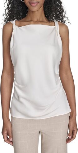 Calvin Klein Women's Sleeveless Twist Strap Square Neck Blouse in Saudi Arabia