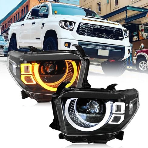 Headlights for Toyota Tundra 2014-2021, Quad-bi Headlamps for Toyota Tundra with Start-up Animation (1 Pair) in Saudi Arabia