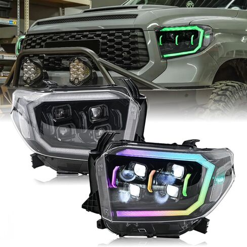 Headlights for Toyota Tundra 2014-2021, Quad-bi Headlamps for Toyota Tundra with Start-up Animation (1 Pair) in Saudi Arabia