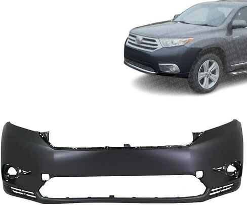 Front Bumper Cover Compatible with Toyota Highlander 2011-2013 | DIRECT REPLACEMENT | Primed | Plastic | 521190E914 | TO1000374 in Kuwait