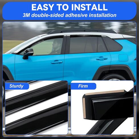 in-Channel Window Visors Rain Guards for 2019-2025 Toyota Rav4, Window Deflectors, Reduce Wind Noise & Weather Protection (4 PCS) in Kuwait