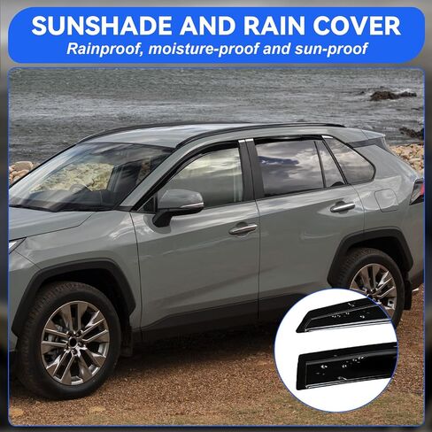 in-Channel Window Visors Rain Guards for 2019-2025 Toyota Rav4, Window Deflectors, Reduce Wind Noise & Weather Protection (4 PCS) in Kuwait