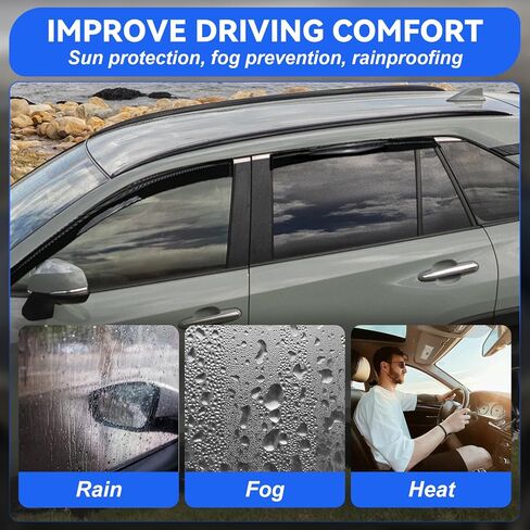 in-Channel Window Visors Rain Guards for 2019-2025 Toyota Rav4, Window Deflectors, Reduce Wind Noise & Weather Protection (4 PCS) in Kuwait