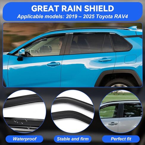 in-Channel Window Visors Rain Guards for 2019-2025 Toyota Rav4, Window Deflectors, Reduce Wind Noise & Weather Protection (4 PCS) in Kuwait