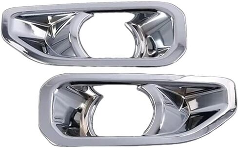 Front Bumper Insert Fog Light Bezel Cover Grille Trim Silver, 2018-2019 Compatible with Jeep Wrangler JL, Front Bumper Fog Light Fog Lamp Bezel Cover Trim in Saudi Arabia
