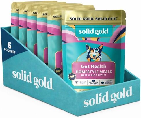 Solid Gold HOMESTYLE MEALS, TOPPER, CHICKEN, POUCH, 9oz Pack of 6 in Kuwait
