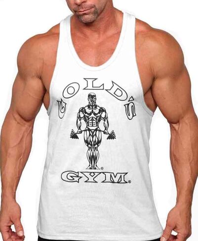 قميص Gold's Gym بدون أكمام - منتج مرخص رسميًا - TT-1 (M، أبيض) in Kuwait
