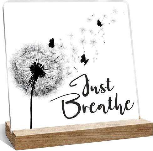 Inspirational Office Décor Gifts for Women, Just Breathe Dandelion Decoration, Home Desk Motivational Gifts in Saudi Arabia