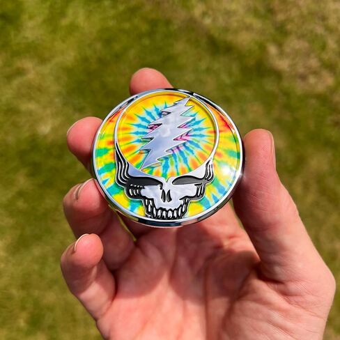 The Tie Dye Stealie Car Badge Emblem in Chrome – ABS Resin Composite, Chrome Finish 3D Decal for Vehicle Exterior in Saudi Arabia