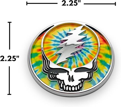 The Tie Dye Stealie Car Badge Emblem in Chrome – ABS Resin Composite, Chrome Finish 3D Decal for Vehicle Exterior in Saudi Arabia