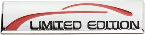 2Pc 3D Metal Limited Edition Logo Emblem Badge Auto Premium Badge Trunk Fender Rear Side Sport Decal Sticker (Silver Black) in Saudi Arabia