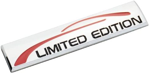 2Pc 3D Metal Limited Edition Logo Emblem Badge Auto Premium Badge Trunk Fender Rear Side Sport Decal Sticker (Silver Black) in Saudi Arabia