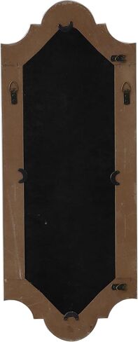 Farmhouse Decorative Narrow Mirrors for Wall Decor 12 x 30 Inch, Hanging Distressed White Wood Framed Scalloped Rustic Long Mirror for Living Room Entryway Hallway, Horizontal or Vertical in Saudi Arabia