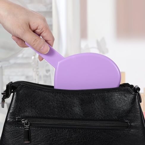 Heart-Shaped Handheld Mirror with Handle, Portable Travel Makeup Hand Mirrors Decorative Mini Heart Cosmetic Lash Mirror for Women Girls (Purple) in Saudi Arabia