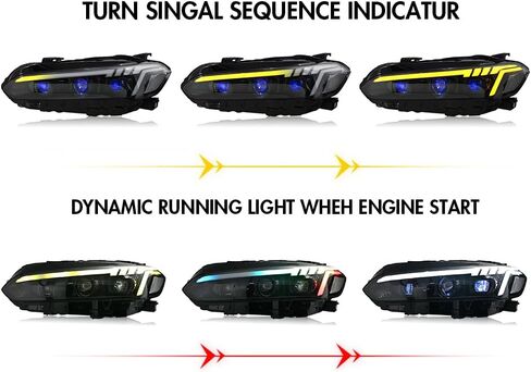 T T-ABC New Headlamp Compatible with 2022-2025 Honda Civic Front Lights Sedan LX EX EX-L Sport Touring Hybrid Hatchback Type R Front Lamp 11th Gen Accessories Sequential Animation Not Fit AFS in Kuwait