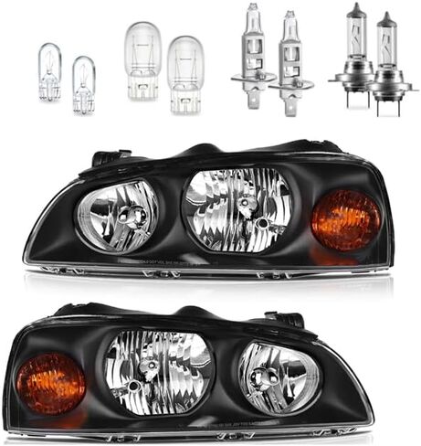 Headlights Assembly for 2004-2006 Hyundai Elantra Halogen Headlamp Replacement, High/Low Beam W/Bulbs, Driver&Passenger Side in Kuwait