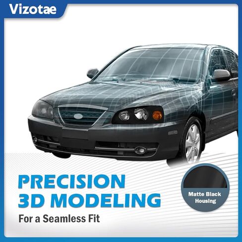 Headlights Assembly for 2004-2006 Hyundai Elantra Halogen Headlamp Replacement, High/Low Beam W/Bulbs, Driver&Passenger Side in Kuwait