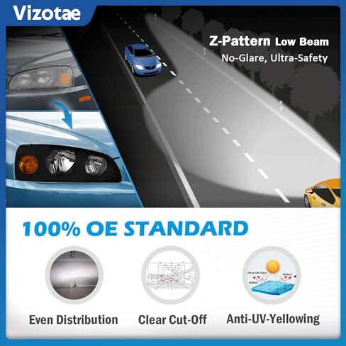Headlights Assembly for 2004-2006 Hyundai Elantra Halogen Headlamp Replacement, High/Low Beam W/Bulbs, Driver&Passenger Side in Kuwait