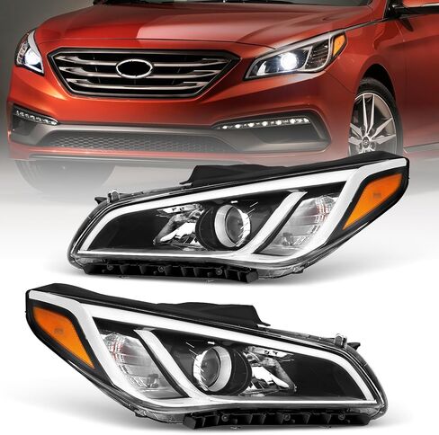 المصابيح الأمامية متوافقة مع 2015 2016 2017 Hyundai Sonata SE/Sport/Limited/ECO، جانب السائق والراكب in Kuwait