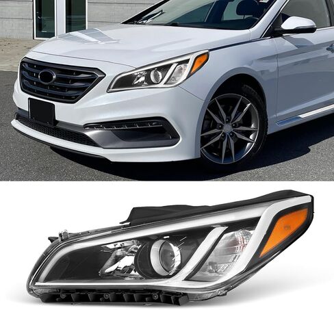 المصابيح الأمامية متوافقة مع 2015 2016 2017 Hyundai Sonata SE/Sport/Limited/ECO، جانب السائق والراكب in Kuwait