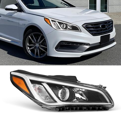 المصابيح الأمامية متوافقة مع 2015 2016 2017 Hyundai Sonata SE/Sport/Limited/ECO، جانب السائق والراكب in Kuwait