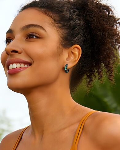 2 أزواج من الأقراط اللمفاوية للنساء التصريف اللمفاوي مويسانيتي أقراط هوب العلاج اللمفاوي الجرمانيوم حلقات الأذن الفضة مكعب زركونيا مويسانيتي أقراط الأذن مجوهرات هدايا لها in Kuwait