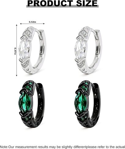 2 أزواج من الأقراط اللمفاوية للنساء التصريف اللمفاوي مويسانيتي أقراط هوب العلاج اللمفاوي الجرمانيوم حلقات الأذن الفضة مكعب زركونيا مويسانيتي أقراط الأذن مجوهرات هدايا لها in Kuwait