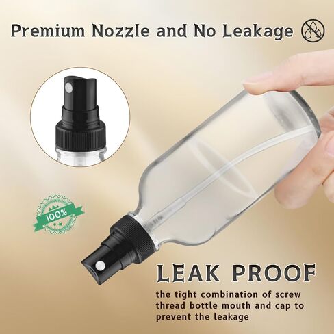 12-Pack 4 Oz Clear Glass Spray Bottles with Lids,Empty Refillable Perfume Fine Mist Atomizer,Leak-Proof Travel Liquid Holder Containers for Cologne,Essential Oils,Room Sprays,Cleaning Solutions in Kuwait