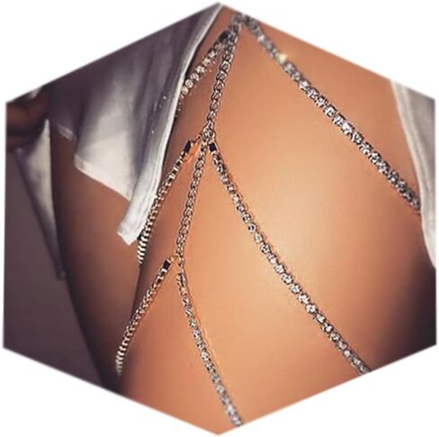 MODRSA Silver Thigh Jewelry Thigh Chain Gold Body Jewelry For Women Sexy Rhinestone Leg Chain Jewelry For Women Thigh Chain Jewelry Leg Jewelry For Women For Thighs in Saudi Arabia