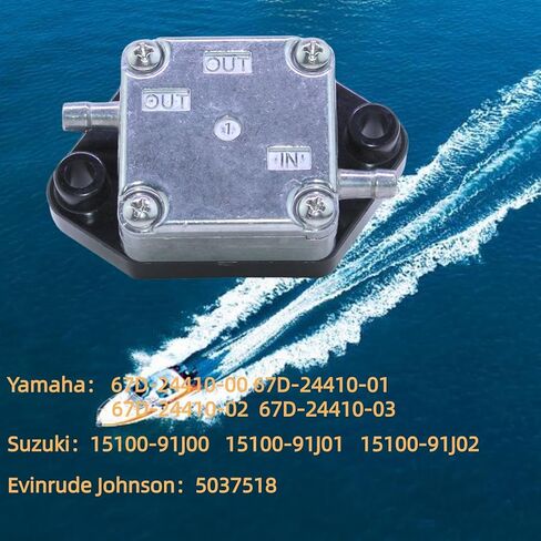 Fuel Pump Fit for Yamaha Suzuki and Johnson Evinrude 4-Stroke Outboard 15100-91J00 15100-91J01 15100-91J02 67D-24410-03-00 67D-24410-02-00 6BX-24410-00-00 in Kuwait